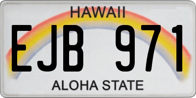 HI license plate EJB971