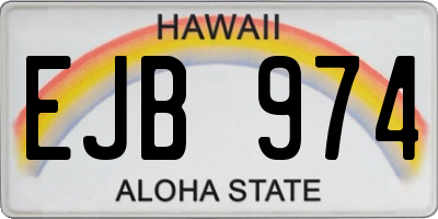 HI license plate EJB974