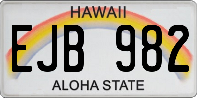 HI license plate EJB982