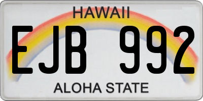 HI license plate EJB992