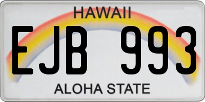 HI license plate EJB993