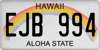 HI license plate EJB994