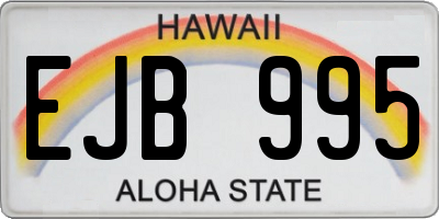 HI license plate EJB995