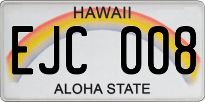 HI license plate EJC008