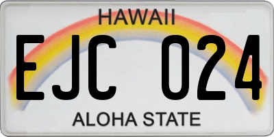 HI license plate EJC024