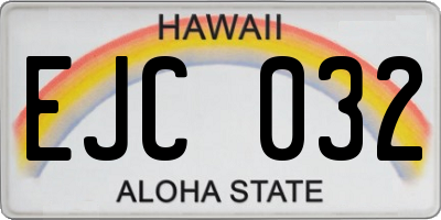 HI license plate EJC032