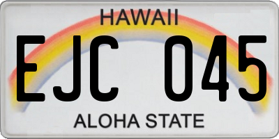 HI license plate EJC045