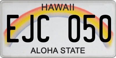 HI license plate EJC050