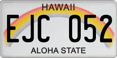 HI license plate EJC052