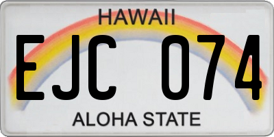 HI license plate EJC074