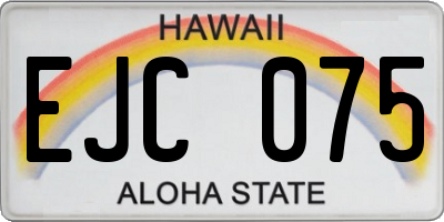 HI license plate EJC075