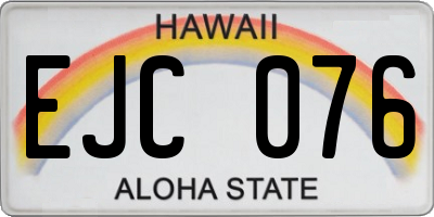 HI license plate EJC076