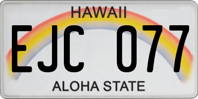 HI license plate EJC077
