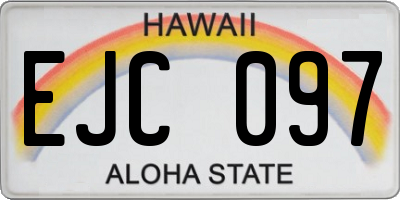 HI license plate EJC097