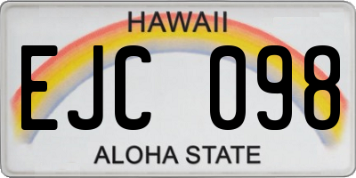 HI license plate EJC098