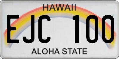 HI license plate EJC100