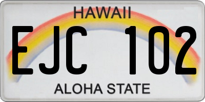 HI license plate EJC102