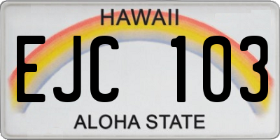 HI license plate EJC103