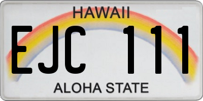 HI license plate EJC111