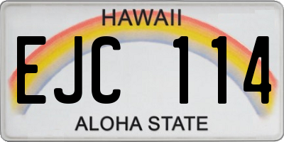 HI license plate EJC114