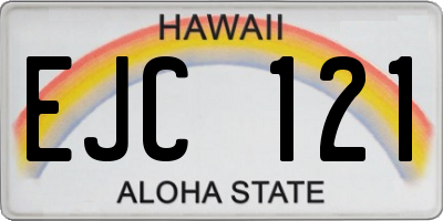 HI license plate EJC121