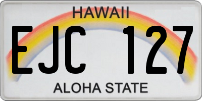 HI license plate EJC127