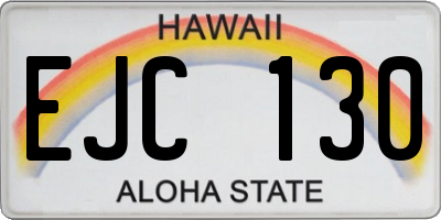HI license plate EJC130