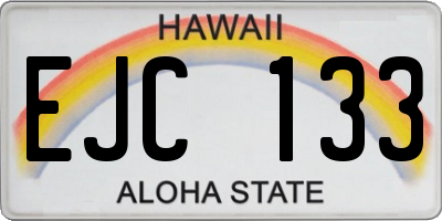 HI license plate EJC133