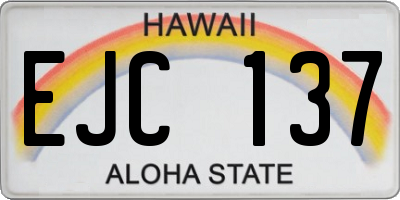 HI license plate EJC137
