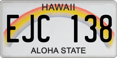 HI license plate EJC138