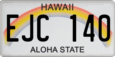 HI license plate EJC140