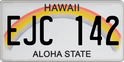 HI license plate EJC142