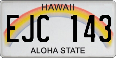 HI license plate EJC143