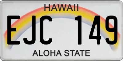 HI license plate EJC149
