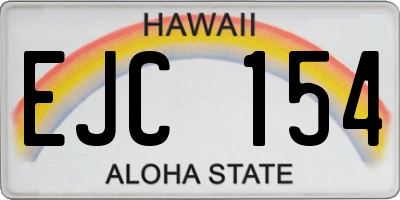 HI license plate EJC154