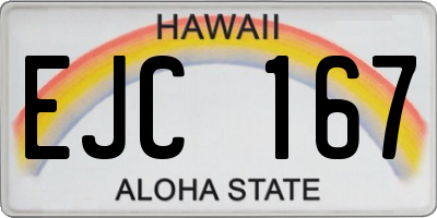 HI license plate EJC167