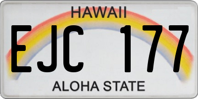 HI license plate EJC177