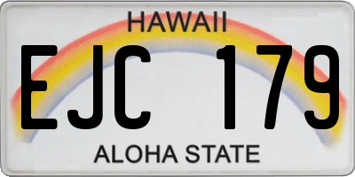 HI license plate EJC179