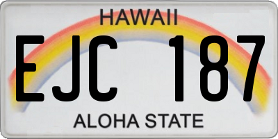 HI license plate EJC187