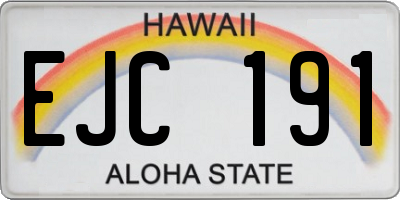 HI license plate EJC191