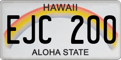 HI license plate EJC200