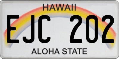 HI license plate EJC202