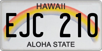 HI license plate EJC210
