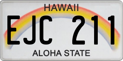 HI license plate EJC211