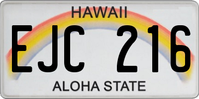 HI license plate EJC216