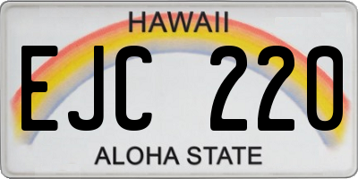 HI license plate EJC220
