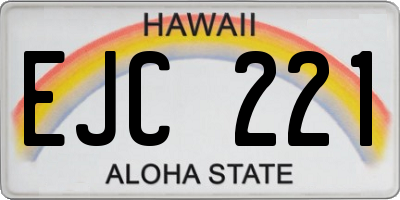 HI license plate EJC221