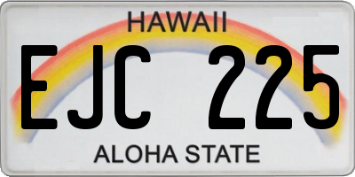HI license plate EJC225
