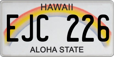 HI license plate EJC226