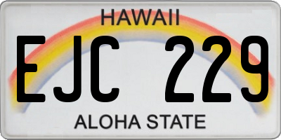 HI license plate EJC229
